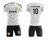 SB 1043 White/Black Sublimation Custom Soccer Jersey Adult & Youth Unisex