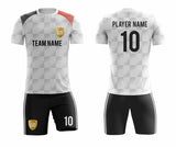 SB 1087 White/Black Sublimation Custom Soccer Jersey Adult & Youth Unisex