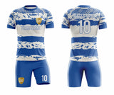 SB 1205 White/Blue Sublimation Custom Soccer Jersey Adult & Youth Unisex