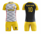 SB 1255 White, Yellow and Black Sublimation Custom Soccer Jersey Adult & Youth Unisex