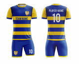 SB 12793 Blue and Yellow Sublimation Custom Soccer Jersey Adult & Youth Unisex