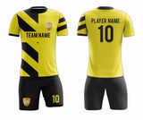 SB 12808 Yellow and Black Sublimation Custom Soccer Jersey Adult & Youth Unisex