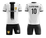 SB 12812 White and Black Sublimation Custom Soccer Jersey Adult & Youth Unisex