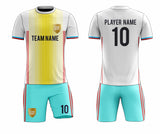 SB 12819 White, Yellow and Green Sublimation Custom Soccer Jersey Adult & Youth Unisex