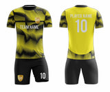 SB 12825 Black and Yellow Sublimation Custom Soccer Jersey Adult & Youth Unisex