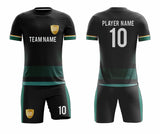 SB 12854 Black and Green Sublimation Custom Soccer Jersey Adult & Youth Unisex