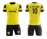 SB 12894 Yellow and Black Sublimation Custom Soccer Jersey Adult & Youth Unisex