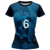 VJ125 Custom Blue Volleyball Jersey - Adult & Youth Unisex