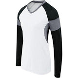 Girls Long Sleeve Raptor Jersey White/black/graphite Youth Volleyball