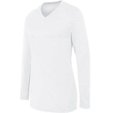 Ladies Long Sleeve Solid Jersey White/white Adult Volleyball