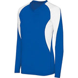 Ladies Long Sleeve Court Jersey Royal/white Adult Volleyball