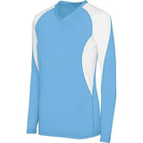 Girls Long Sleeve Court Jersey Columbia Blue/white Youth Volleyball