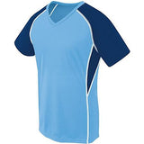 Girls Evolution Short Sleeve Columbia Blue/navy/white Youth Volleyball