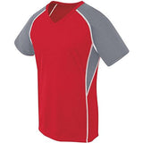 Girls Evolution Short Sleeve Scarlet/graphite/white Youth Volleyball